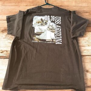 USS Arizona Battleship Memorial Pearl Harbor Hawaii Vintage T Shirt Men's 3XL